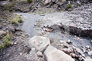 Stiff lava stream on side photo