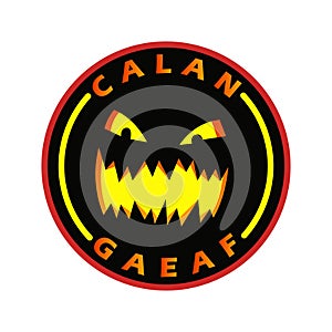 stiker icon of calan gaeaf happy halloween