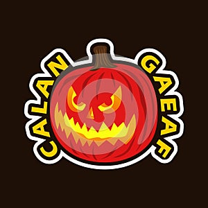 stiker icon of calan gaeaf happy halloween