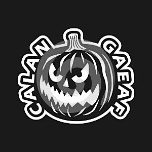 stiker icon of calan gaeaf happy halloween