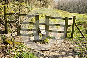 Stile leading to a welcoming path