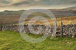 In stile at Twistleton Scar above the Ingleton Waterfalls