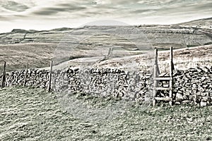 In stile at Twistleton Scar above the Ingleton Waterfalls