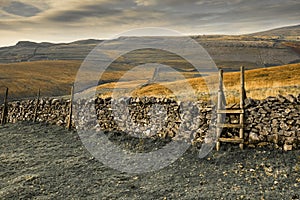 In stile at Twistleton Scar above the Ingleton Waterfalls