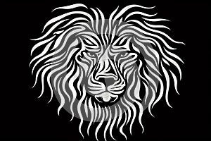stilized lion, AI generated photo