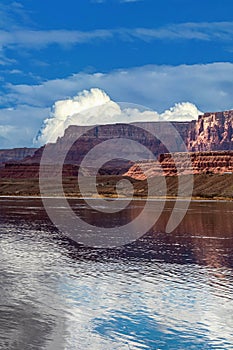 Still Colorado river where boats get into the river, Lees Ferry landing, Page, AZ, USA