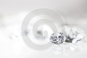 Still with expensive diamonds in front of a white background photo