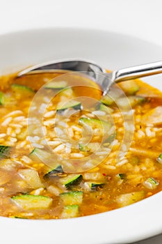 still ife of zucchini soup with rice