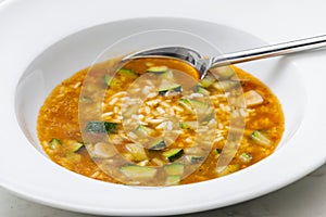 still ife of zucchini soup with rice