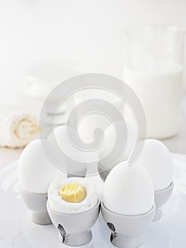 Still life air white proteinaceous breakfast