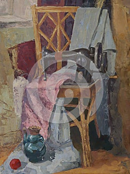 Still life with Antique Sewing Machine