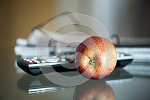 Still life with apple remote