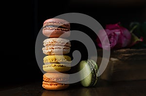 Still life with assorted macaroons