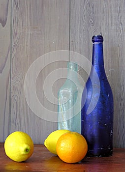 Still life with blue bottle