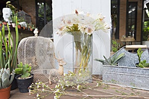 Still life of blushing bride proten flowers with decoration