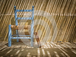 Still life with book and chair