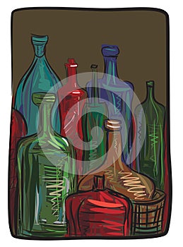 Still life with bottles