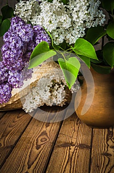 Still-life with a bouquet of lilac