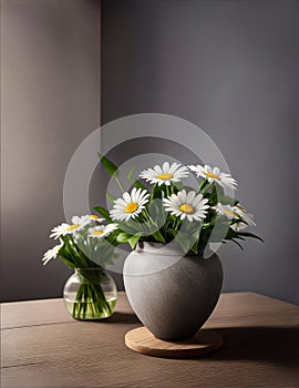 Still life with bunch of white flowers