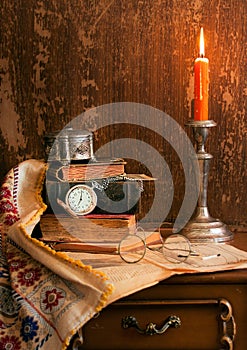 Still life with candle
