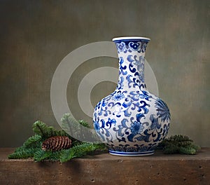 Still life with chinese vase