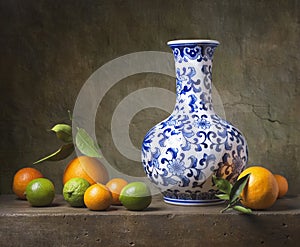 Still life with chinese vase
