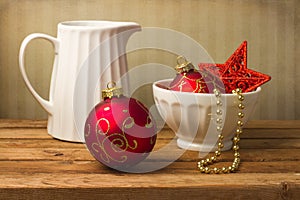 Still life with christmas ornaments