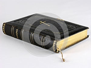 Still life and close-ups of old books, holy bible and hymn books