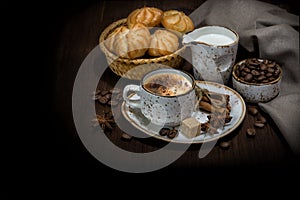 Still life with coffee and cookies