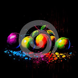 Still life colorful fruit. Generative AI