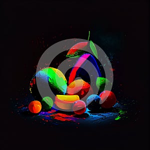 Still life colorful fruit. Generative AI