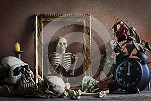 Still life concept,time and death