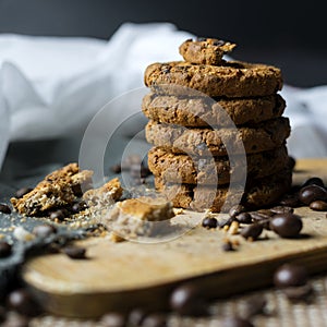 Still life from cookies of cakes and coffee beans