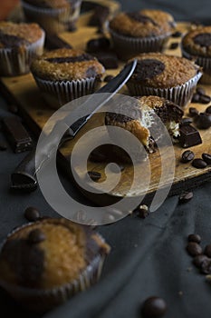 Still life from cookies of cakes and coffee beans