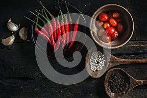 Still life with cooking ingredients