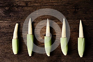 Still life with corn on wooden