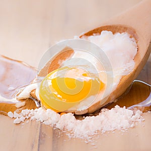 Still life egg in whisk.