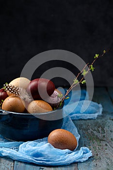 Still life with eggs and flowers