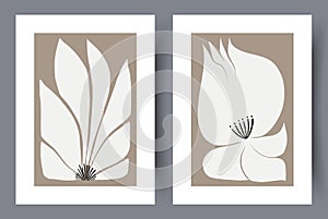 Still life flowers nordic asymmetry wall art print