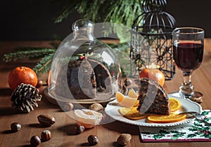 Still life or food Photo Christmas pudding