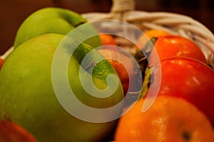 Still life fruit in a basket