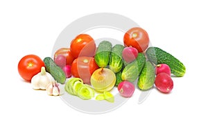 Still Life. fresh vegetables on white background.