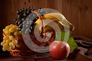 Still life fruit basket