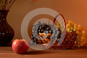 Still life fruit basket