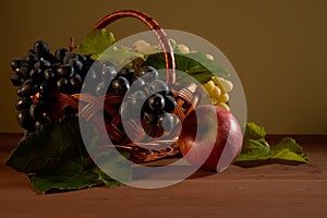 Still life fruit basket