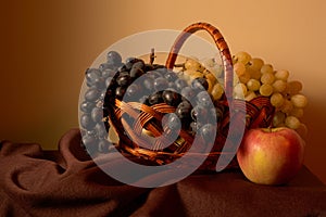 Still life fruit basket