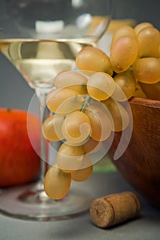 Still-life with fruit and wine glass