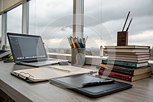 Still life of graphic design office