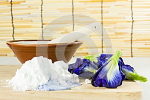 Still life ingredient for cooking with Asian pigeonwings flower