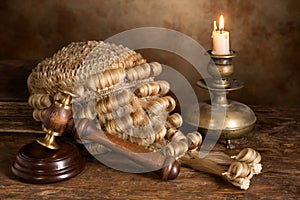 Still life with judge's wig